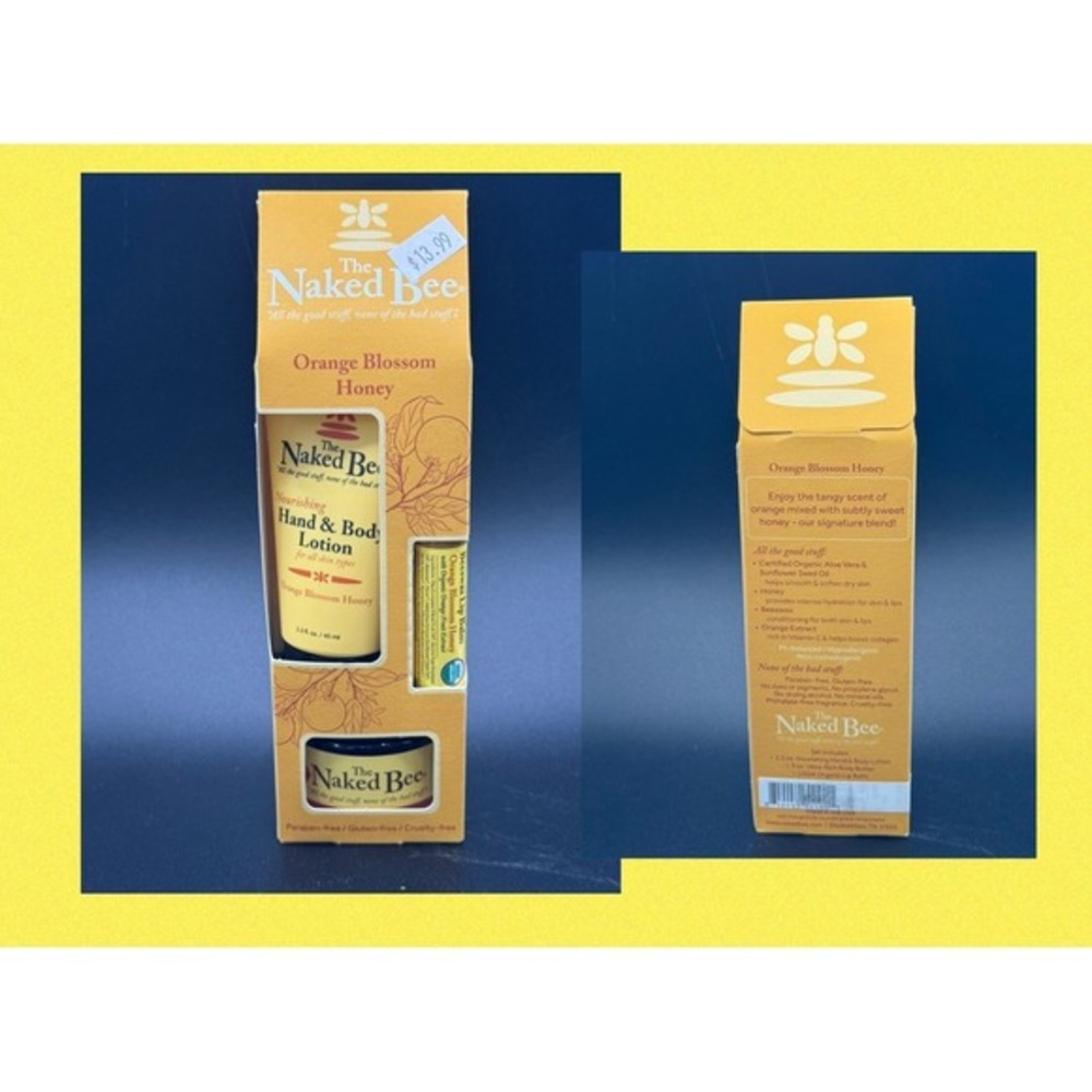 The Naked Bee Orange Blossom‎ Honey Hand Body Lotion & Lip Balm Gift Set